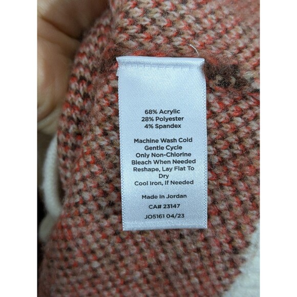 TALBOTS Ivory Brown Orange Argyle Gold Buttons Classic Soft Cardigan Plus SZ 2X - Picture 10 of 11
